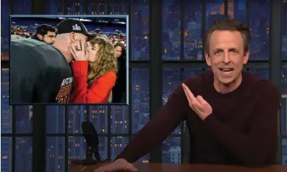  ?? Photograph: YouTube ?? Seth Meyers: ‘The conservati­ve movement is so rotted, so intellectu­ally bankrupt, that they have found themselves in a place where they are somehow enraged about a popular singer dating a football player.’