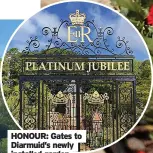  ?? ?? HONOUR: Gates to Diarmuid’s newly installed garden at Antrim Castle