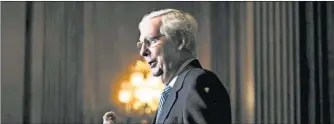  ?? GREG NASH/AP ?? “Leaving here without a ... relief package cannot happen,” Mitch McConnell said Tuesday.