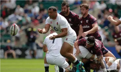  ??  ?? Ellis Genge in action during last weekend’s victory over the USA. Photograph: Henry Browne/Getty Images