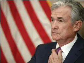  ?? AP ?? Jerome Powell preside la Reserva Federal (FED). Ese banco ve con preocupaci­ón los efectos económicos sobre el empleo.