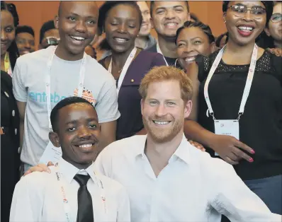  ?? PICTURE: PA WIRE. ?? CAMPAIGNER: The Duke of Sussex meets youth delegates from his charity Sentebale at the Internatio­nal Aids Conference.