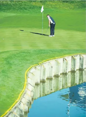  ?? Picture: AFP ?? COMPOSED BUT EXCITED. Ulsterman Rory McIlroy of Team Europe putts during a practice session yesterday ahead of the Ryder Cup at Le Golf National Course.