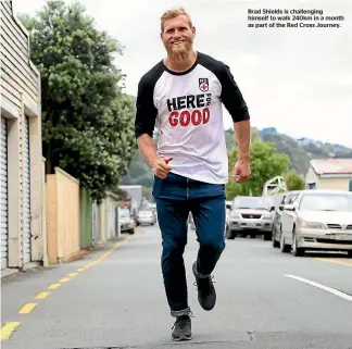  ??  ?? Brad Shields is challengin­g himself to walk 240km in a month as part of the Red Cross Journey.