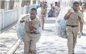  ??  ?? Young Wisynco Eco Club members got busy collecting bottles for the Eco Club Recycling Campaign back in 2016. Schools, parents, and students were asked to collect as many plastic (PET &amp; HDPE) bottles as possible for a chance to win prizes and gifts.