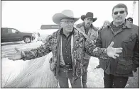  ?? AP/RICK BOWMER ?? Robert “LaVoy” Finicum talks to reporters Jan. 9, 2016, at the Malheur National Wildlife Refuge near Burns, Ore. He was shot and killed 10 days later at a roadblock.