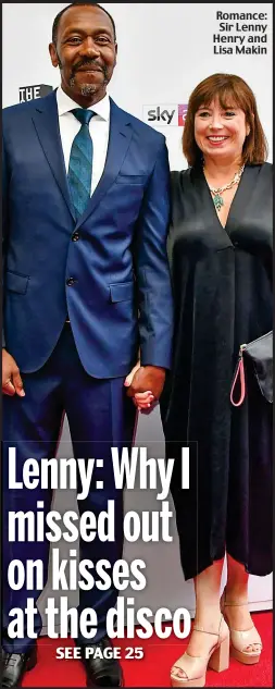 ??  ?? Romance: Sir Lenny Henry and Lisa Makin