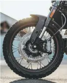  ??  ?? Spoked wheels lend it scrambler cred