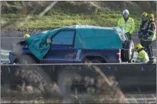  ??  ?? The late Tom Joe O’Riordan’s vehicle after the fatal collision on December 30, 2016.