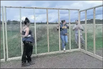  ??  ?? A shelter for horses has been built at the Horse Savvy centre in Potters Marston.