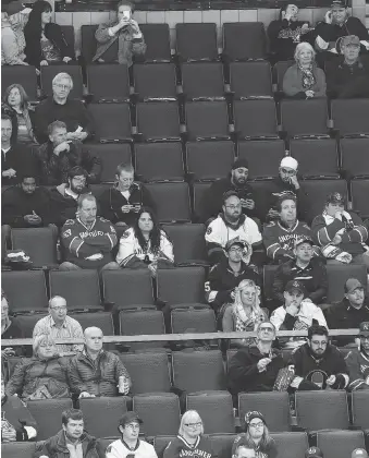  ?? FILES ?? With sparse attendance like this a frequent occurrence last season, the Ottawa Senators have decided to remove 1,500 seats from their ticket pool at Canadian Tire Centre in Kanata.
