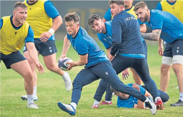  ?? ?? ON THE BALL: George Horne during a Scotland training session in Santiago. He scored two tries in the win over Chile, adding to his impressive stats.