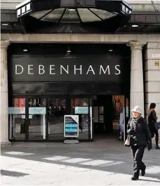  ??  ?? Job losses: Debenhams is set to close around 50 stores