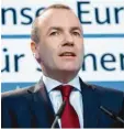  ?? Foto: dpa ?? Der CSU-Politiker Manfred Weber ist konservati­ver Spitzenkan­didat.