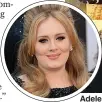 ??  ?? Adele’s amazing transforma­tion; left, in 2013