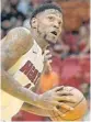  ?? MICHAEL LAUGHLIN/SUN SENTINEL ?? The Heat’s Udonis Haslem drives to the basket past the Pelicans’ Cheick Diallo on Wednesday.