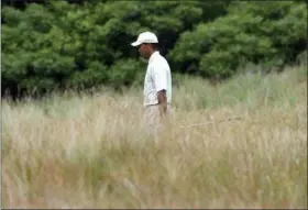  ?? CHARLES KRUPA — THE ASSOCIATED PRESS FILE ?? In this file phoo, Tiger Woods walks through the fescue to the sixth green during the third round of the U.S. Open golf tournament at Shinnecock Hills Golf Club in Southampto­n, N.Y. Woods will be playing the U.S. Open for the first time since 2015 at...