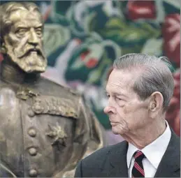  ?? Robert Ghement EPA/Shuttersto­ck ?? HE ‘WROTE THE HISTORY OF ROMANIA’ King Michael I’s reign is best remembered for his coup on Aug. 23, 1944, against a pro-Nazi leader, taking Romania into World War II on the side of the Allies.