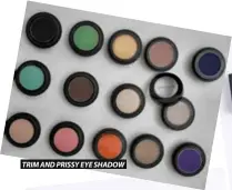  ??  ?? TRIM AND PRISSY EYE SHADOW