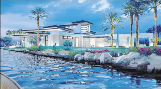  ?? Swaback Architects + Planners ?? This rendering shows the 8,500-square-foot home that is under constructi­on on Lake Las Vegas’ South Shore.