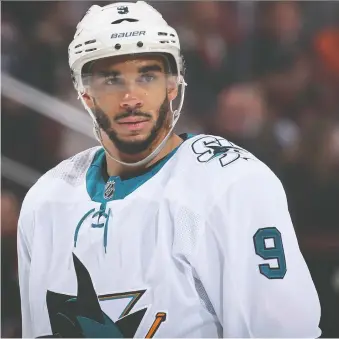  ?? CHRISTIAN PETERSEN/GETTY IMAGES FILES ?? San Jose Sharks star Evander Kane is leading a group of current and former NHL players dedicated to eliminatin­g racism in hockey. The group members say they will be independen­t of the NHL, but wish to work with the league to bring about positive change.