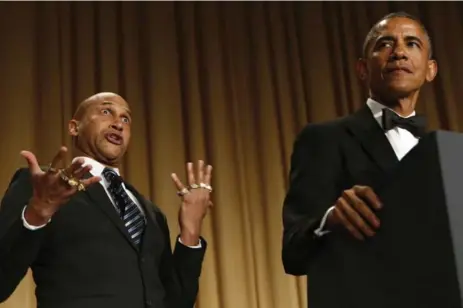  ?? AFP/GETTY IMAGES ?? Comedian Keegan-Michael Key plays "Luther, Obama’s anger translator" as the U.S. President speaks at the White House Correspond­ents’ dinner.