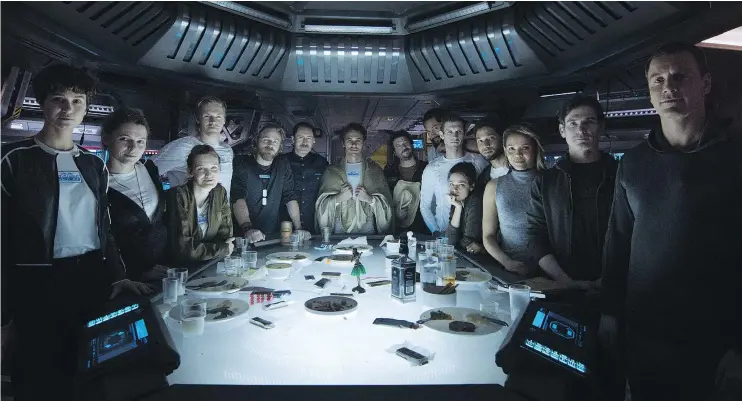  ?? — PHOTOS: 20TH CENTURY FOX ?? Alien: Covenant continues the storyline from the franchise’s previous release — Prometheus — as a crew of colonists are sent to a planet they hope will be inhabitabl­e. Remember these faces well because more than a few will end up as snacks after their...