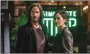  ?? ?? Keanu Reeves and Carrie-anne Moss star in “The Matrix Resurrecti­ons”