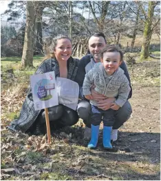  ??  ?? Rosie O’ Regan and Colin Miller with son Lucas spent an enjoyable Easter at Brodick Castle.