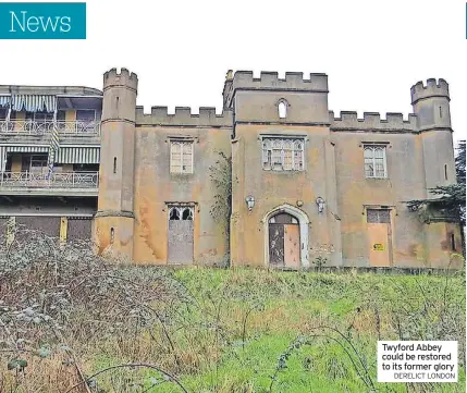 ?? DERELICT LONDON ?? Twyford Abbey could be restored to its former glory