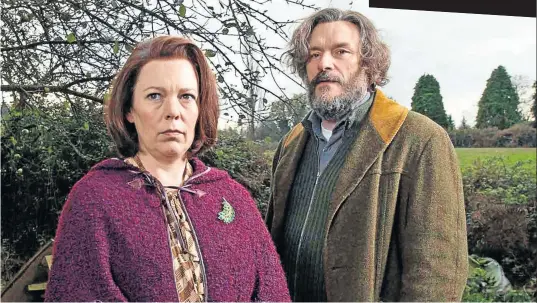  ??  ?? Olivia Colman as Deborah and Julian Barratt as Maurice are unnervingl­y close to unravellin­g in Netflix’s ‘Flowers’.