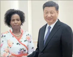  ?? FILE PHOTO: EPA ?? China’s President Xi Jinping shakes hands with South Africa’s Foreign Minister Maite Nkoana-Mashabane. Brics will facilitate infrastruc­ture connectivi­ty in Africa.