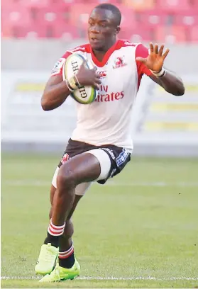  ?? Picture: Gallo Images ?? RISING STAR. Lions wing Madosh Tambwe produced a stellar performanc­e in their Super Rugby games against the Kings at the Nelson Mandela Bay Stadium on Saturday.