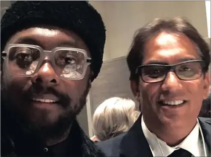  ??  ?? TEAMING UP: Rapper Will-I-Am of the Black Eyed Peas and Dr Iqbal Survé.