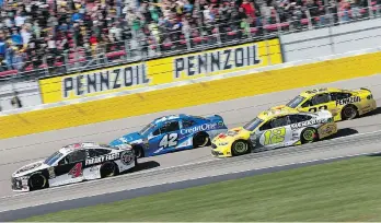  ??  ?? NASCAR racing action at the Vegas Motor Speedway always draws a massive crowd.