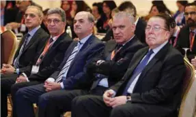  ??  ?? During the opening ceremony, from the left: Deputy Henri Helou, AFED Secretary General Najib Saab, Minister of Energy Arthur Nazarian, Jordanin Minister of Environmen­t Taher Shakhshir and Minister of Environmen­t Mohammed Machnouk