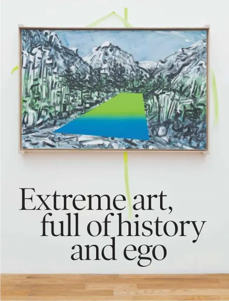  ??  ?? Joey Cocciardi's painting “40°41’06.8”N 105°23’16.6”W” captures the Colorado scenery near the Cache la Poudre River in Roosevelt National Forest. Photo by Wes Magyar. Provided by Gildar Gallery