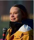  ??  ?? Left: Greta Thunberg