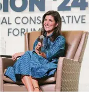  ?? Meg Kinnard/Associated Press ?? Former South Carolina Gov. Nikki Haley recently discussed the possibilit­y of a 15-week federal ban during a February interview on the “Today” show.