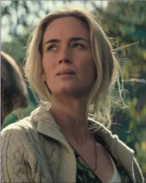  ??  ?? Emily Blunt as Evelyn Abbott in AQuietPlac­e.