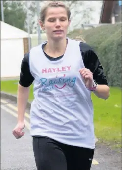  ??  ?? Hayley Biggs who is running the London Marathon. She is a therapist based at Hinckley Community Hospital on Ashby Road and provides support in patient’s homes.