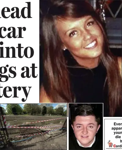  ??  ?? Crash: Scene where Gemma McMonagle, top, died Victim: Kieran Lundie