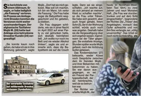  ?? ?? Der verurteilt­e Taxifahrer hat mittlerwei­le Dresden verlassen (Symbolfoto).