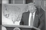  ?? Ap-evan Vucci ?? President Donald Trump speaks during a news conference at the White House, on Thursday in Washington.