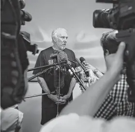  ?? William Luther / Staff photograph­er ?? Spurs coach Gregg Popovich, who’s handling a Team USA camp this week, said the past three months since the death of his wife have been difficult.