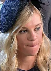  ??  ?? Pensive in the pews: Chelsy Davy