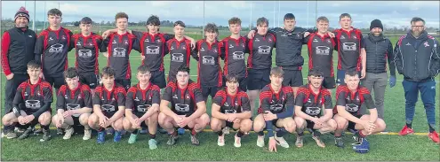  ?? ?? The U18.5 Mitchelsto­wn rugby team, that had a 25 to 20 victory v Fethard.