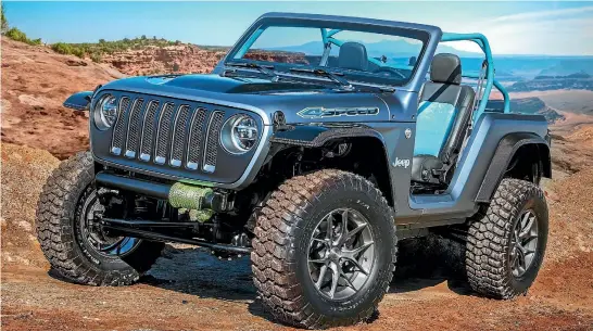  ??  ?? Jeep 4SpeedLigh­t takes as much weight as possible out of the new Wrangler.