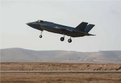  ?? (IDF) ?? AN ISRAELI Air Force F-35 takes off on a training mission in southern Israel.