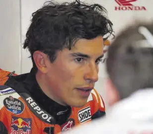  ?? MOTOGP ?? Marc Márquez protagoniz­ó el gran susto de la jornada de entrenamie­ntos de ayer y hoy saldrá desde la 14ª posición de la parrilla
//